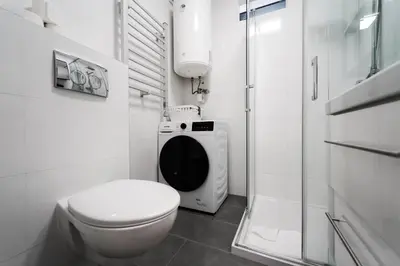 Ein Badezimmer in der Unterkunft Modernes Studio im Zentrum 4 Personen