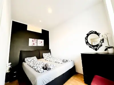 Ein Bett oder Betten in einem Zimmer der Unterkunft W Apartment - Brigittenau Area MM29