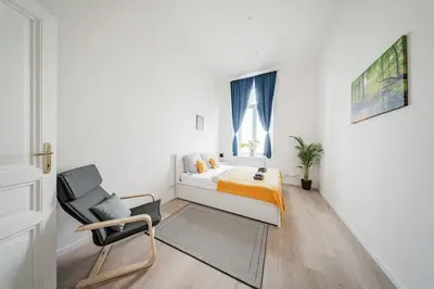 Ein Bett oder Betten in einem Zimmer der Unterkunft 75 m² near Nussdorferstrasse U6