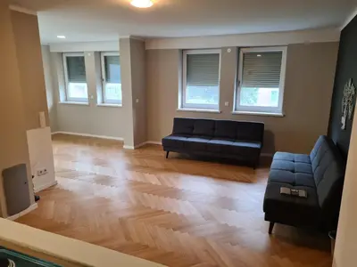 Ein Sitzbereich in der Unterkunft GardenLoft no1