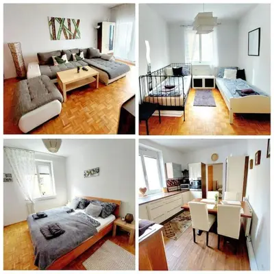 Ein Sitzbereich in der Unterkunft Modern 3 Bedroom Apartment Vienna