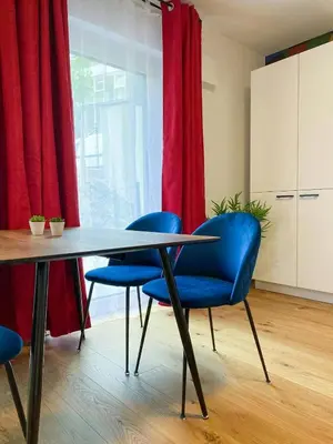 Ein Sitzbereich in der Unterkunft Großzügige Wohnung mit Terrasse
