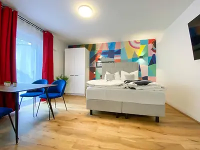 Ein Sitzbereich in der Unterkunft Großzügige Wohnung mit Terrasse