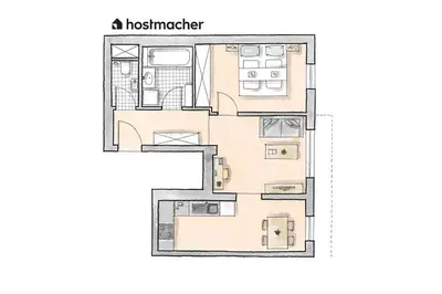 Grundriss der Unterkunft 1BR Haven with Swift City Access by HM