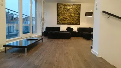 Ein Sitzbereich in der Unterkunft Alga Apartments am Westbahnhof