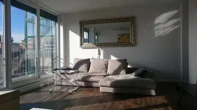 Ein Sitzbereich in der Unterkunft Alga Apartments am Westbahnhof