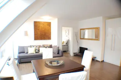 Ein Sitzbereich in der Unterkunft Alga Apartments am Westbahnhof