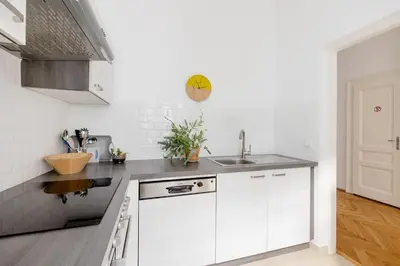 Küche/Küchenzeile in der Unterkunft Wohnung Nahe Schönbrunn