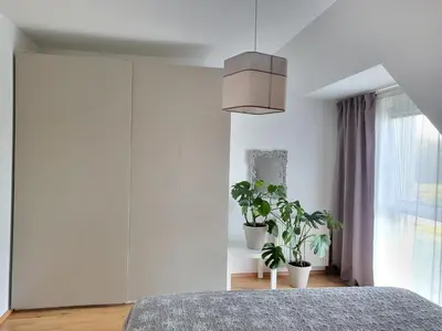 Ein Bett oder Betten in einem Zimmer der Unterkunft Airport Viena Unterkunft