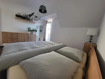 Ein Bett oder Betten in einem Zimmer der Unterkunft Airport Viena Unterkunft