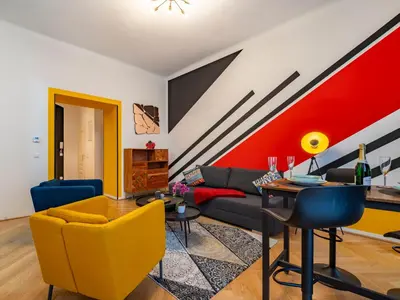 Ein Sitzbereich in der Unterkunft Exclusive Suite Museumsquartier