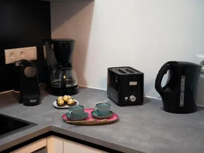 Kaffee-/Teezubehör in der Unterkunft Exclusive Suite Museumsquartier
