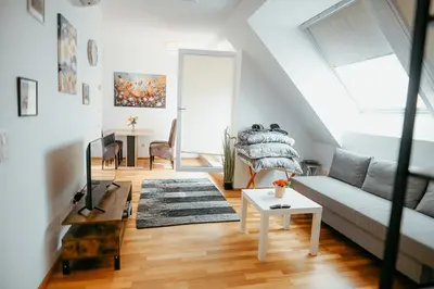 Ein Sitzbereich in der Unterkunft Danube Rooftop Apartment 15