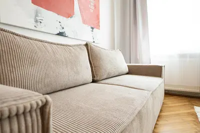 Ein Sitzbereich in der Unterkunft Pet-friendly modern apartment near Belvedere
