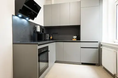 Küche/Küchenzeile in der Unterkunft Pet-friendly modern apartment near Belvedere