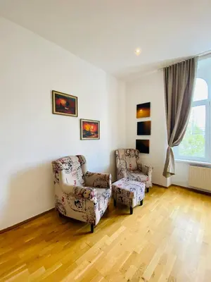 Ein Sitzbereich in der Unterkunft Cozy Rooms in Brigittenau Area MM23