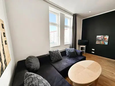 Ein Sitzbereich in der Unterkunft Cozy Rooms in Brigittenau Area MM29
