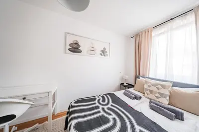 Ein Sitzbereich in der Unterkunft Central City Lofts