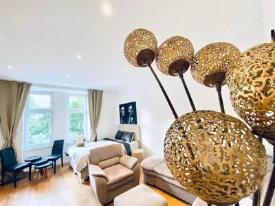 Ein Sitzbereich in der Unterkunft Elegant 2BR Apartment with Balcony Near Millennium City