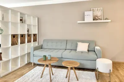 Ein Sitzbereich in der Unterkunft Modernes Apartment beim Domplatz