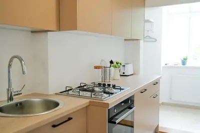 Küche/Küchenzeile in der Unterkunft Ruhige Wohnung nähe U Bahn Free Parking