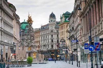 Ein allgemeiner Blick auf Wien oder ein Stadtblick von der Ferienwohnung aus