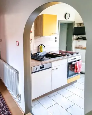 Küche/Küchenzeile in der Unterkunft Exclusive Apartment Donau-City P&R