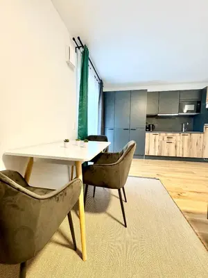 Küche/Küchenzeile in der Unterkunft Wohnung mit Balkon und Parkplatz