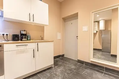 Küche/Küchenzeile in der Unterkunft Wiener Stadthalle Boutique Rooms - ideal for couples
