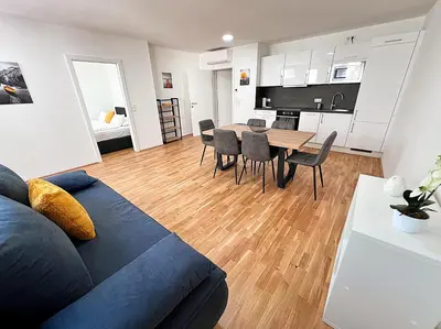 Küche/Küchenzeile in der Unterkunft GG13 Apartments Vienna, Air-conditioned, next to metro, close to sights