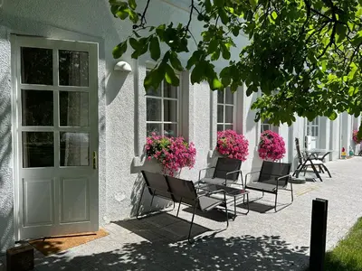 Ein Garten an der Unterkunft Apartment mit Gartenblick und Terrasse