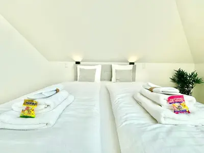 Ein Bett oder Betten in einem Zimmer der Unterkunft Wohnung mit Balkon