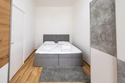 Ein Bett oder Betten in einem Zimmer der Unterkunft Apartment-Darwingasse Leopoldstadt