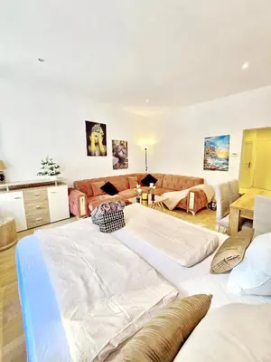 Ein Sitzbereich in der Unterkunft W Apartment - Brigittenau Area MM6