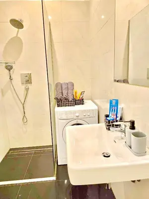 Ein Badezimmer in der Unterkunft W Apartment - Brigittenau Area MM6