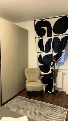 Ein Sitzbereich in der Unterkunft Gemütliche Unterkunft mit Balkon in Wien