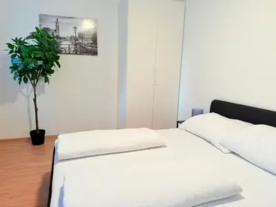 Ein Bett oder Betten in einem Zimmer der Unterkunft Terrassentraum für 2