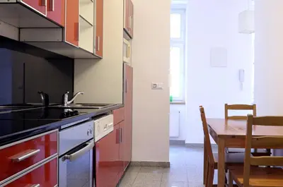 Küche/Küchenzeile in der Unterkunft Premium Apartments Klimschgasse