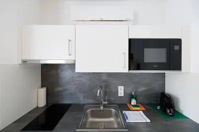 Küche/Küchenzeile in der Unterkunft Ottakring Studio Apartment