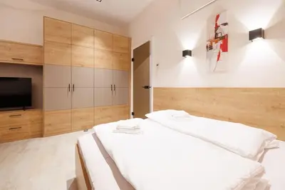 Ein Bett oder Betten in einem Zimmer der Unterkunft New #viennalove Apartment in Margareten