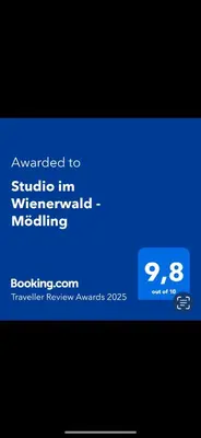 Ein Zertifikat, Auszeichnung, Logo oder anderes Dokument, das in der Unterkunft Studio im Wienerwald - Mödling ausgestellt ist