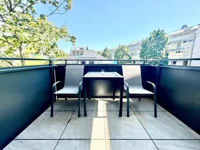 Ein Balkon oder eine Terrasse in der Unterkunft Chillige Wohnung mit Balkon