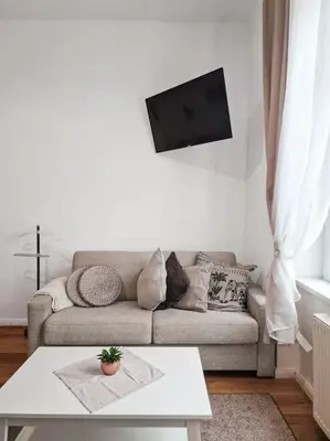 Ein Sitzbereich in der Unterkunft Am Tabor Apartment