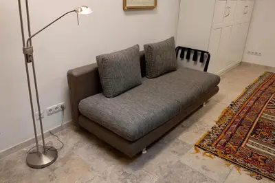 Ein Sitzbereich in der Unterkunft Modern Studios near City Center