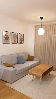 Ein Sitzbereich in der Unterkunft Neubauwohnung Wien Donaustadt