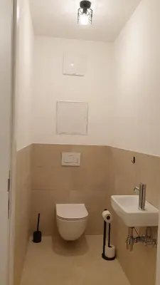 Ein Badezimmer in der Unterkunft Neubauwohnung Wien Donaustadt