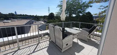 Ein Balkon oder eine Terrasse in der Unterkunft Appartment Jedi