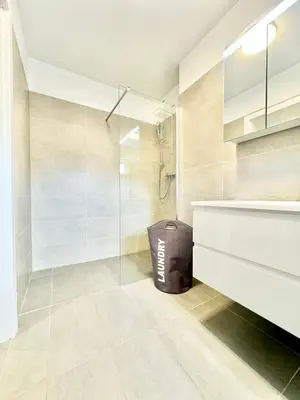 Ein Badezimmer in der Unterkunft Stylische Wohnung mit Balkon