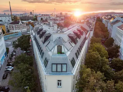 Blick auf den Sonnenuntergang/Sonnenaufgang von des Aparthotels aus oder aus der Nähe