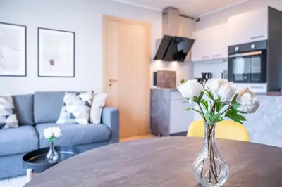 Küche/Küchenzeile in der Unterkunft Beautiful apartment in Vienna's heart 1D